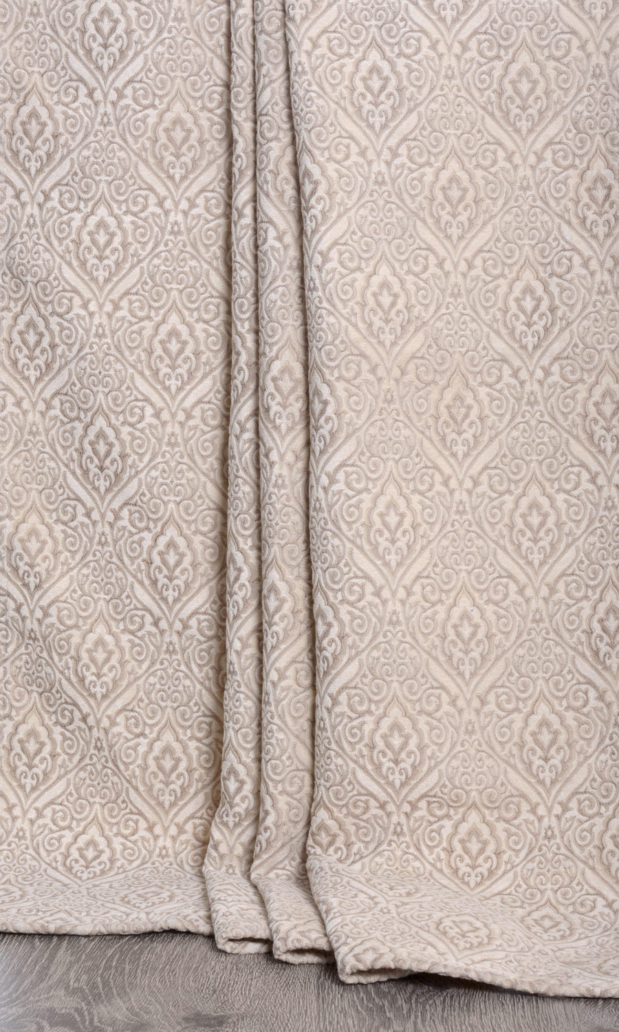 Velvet Fabric Material By the Metre (Ivory/ Beige)