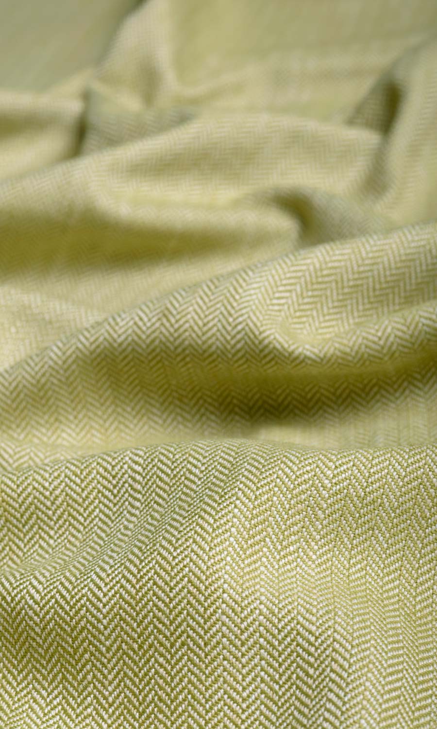 Herringbone Textured Window Treatments Fabric By the Metre (Green)