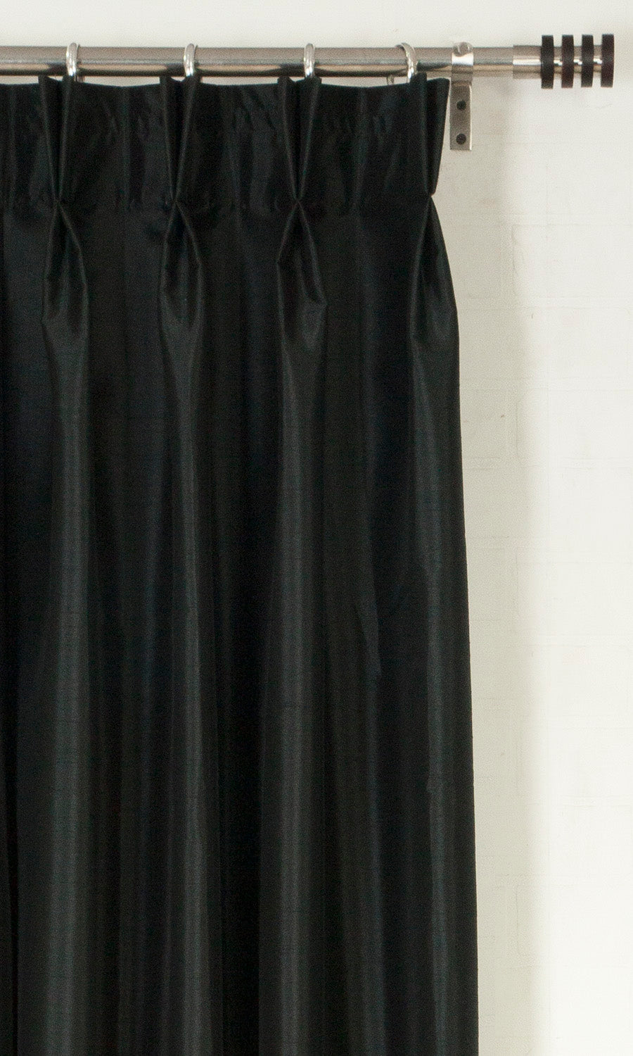Faux Silk Home Textile Fabric Material Sample (Black/ Grey)