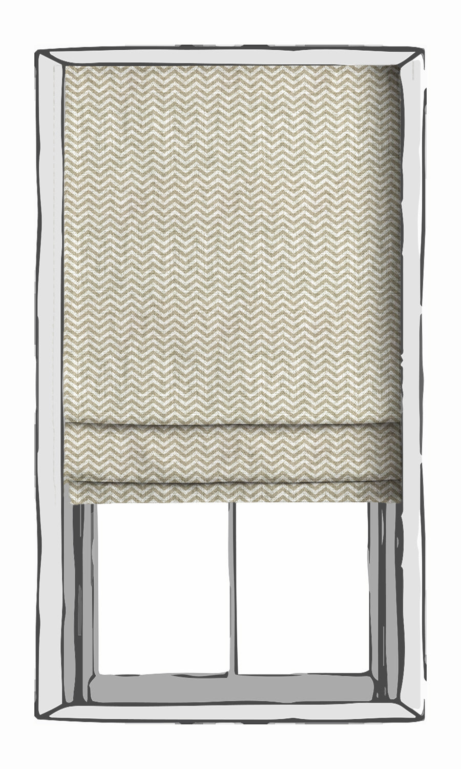 Modern Geometric Print Fabric Material By the Metre (Beige/ White)