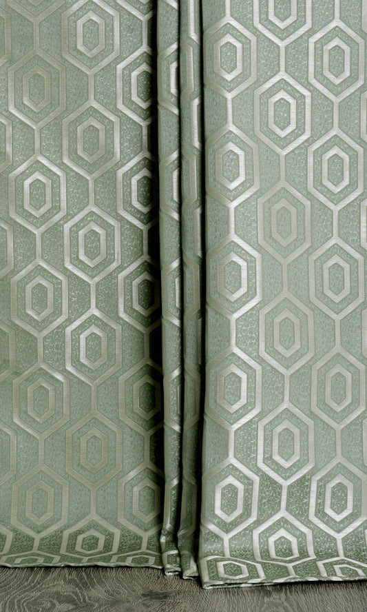Honeycomb Patterned  Home Décor Fabric By the Metre (Sage Green)