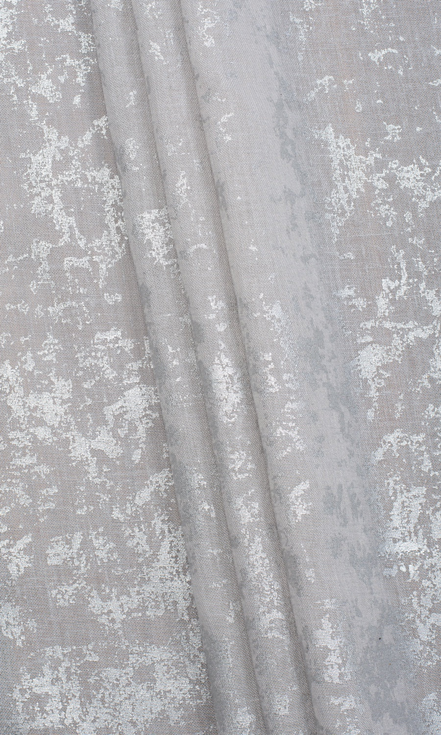 Metallic Accents Sheer Free Fabric Material Sample (Gray)