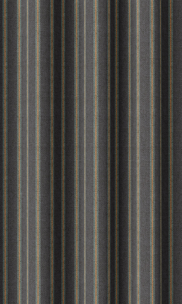 Striped Home Textile Fabric Material Sample (Midnight Blue/ Charcoal Grey)