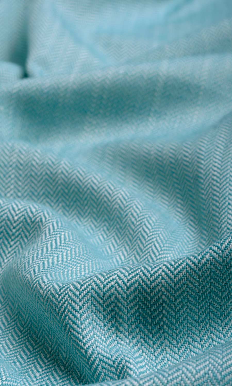 Herringbone Textured Window Treatments Fabric By the Metre (Blue)