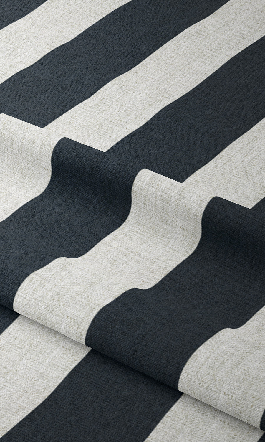 Striped Print Window Treatments Fabric Sample (Blue/ White)