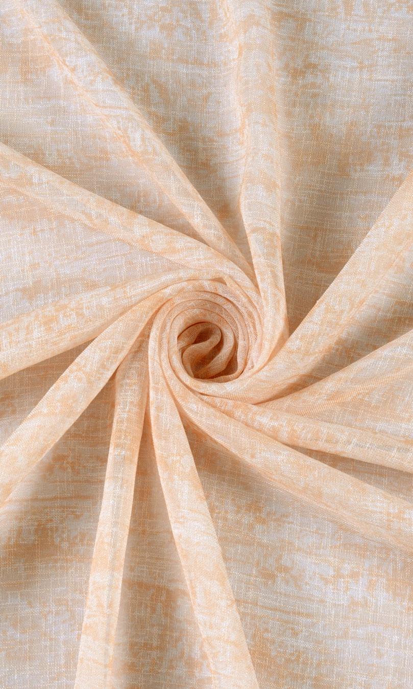 Textured Sheer Fabric Material By the Metre (Peachy Orange)