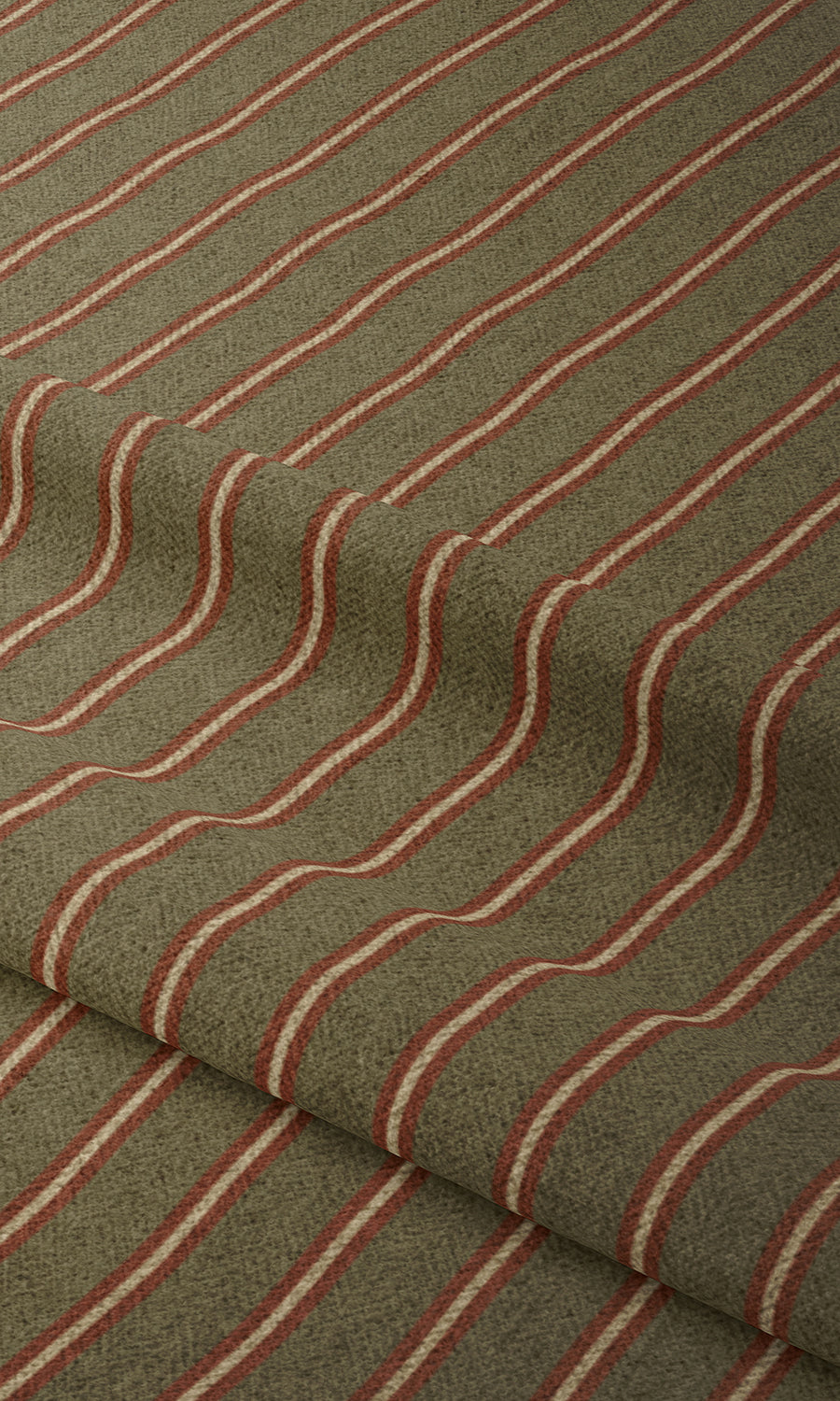 Striped Fabric Material By the Metre (Green & Red)