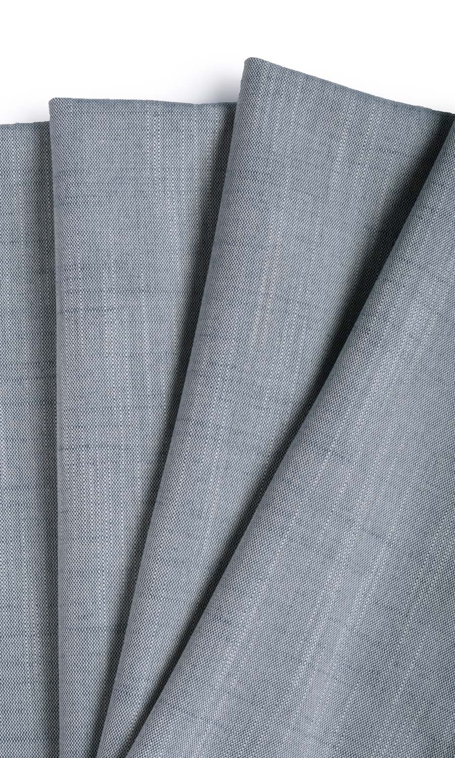 Plain Linen Texture Window Treatments Fabric By the Metre (Denim Blue)