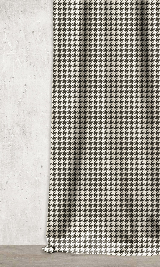 Geo-Print Curtains (Black/ Ivory)
