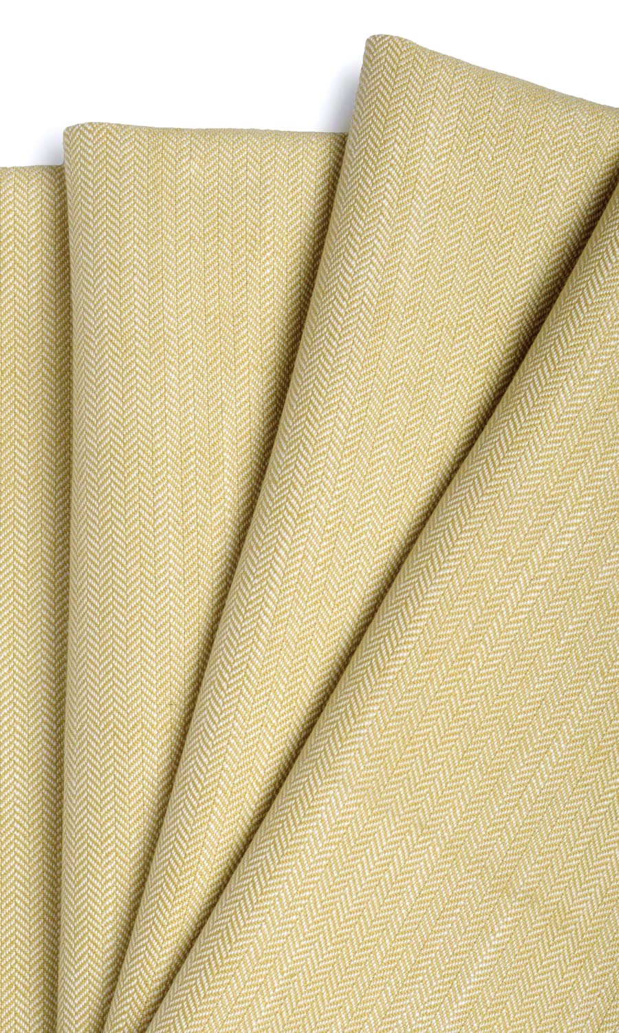 Herringbone Textured Fabric By the Metre for Curtains & Drapes (Yellow)