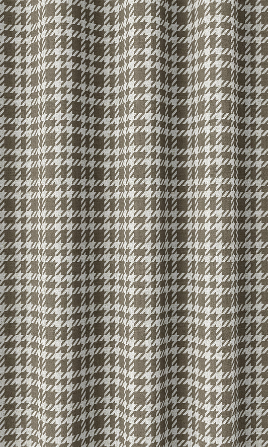 Check Patterned Curtains (Cedar Brown)