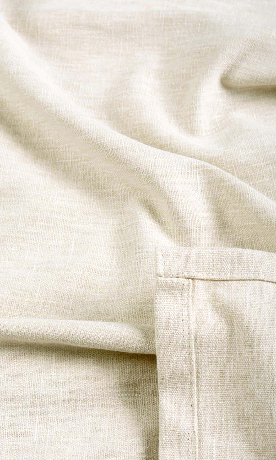 Poly-Cotton Fabric By the Metre for Curtains & Drapes (Warm Ivory/ Pale Beige)