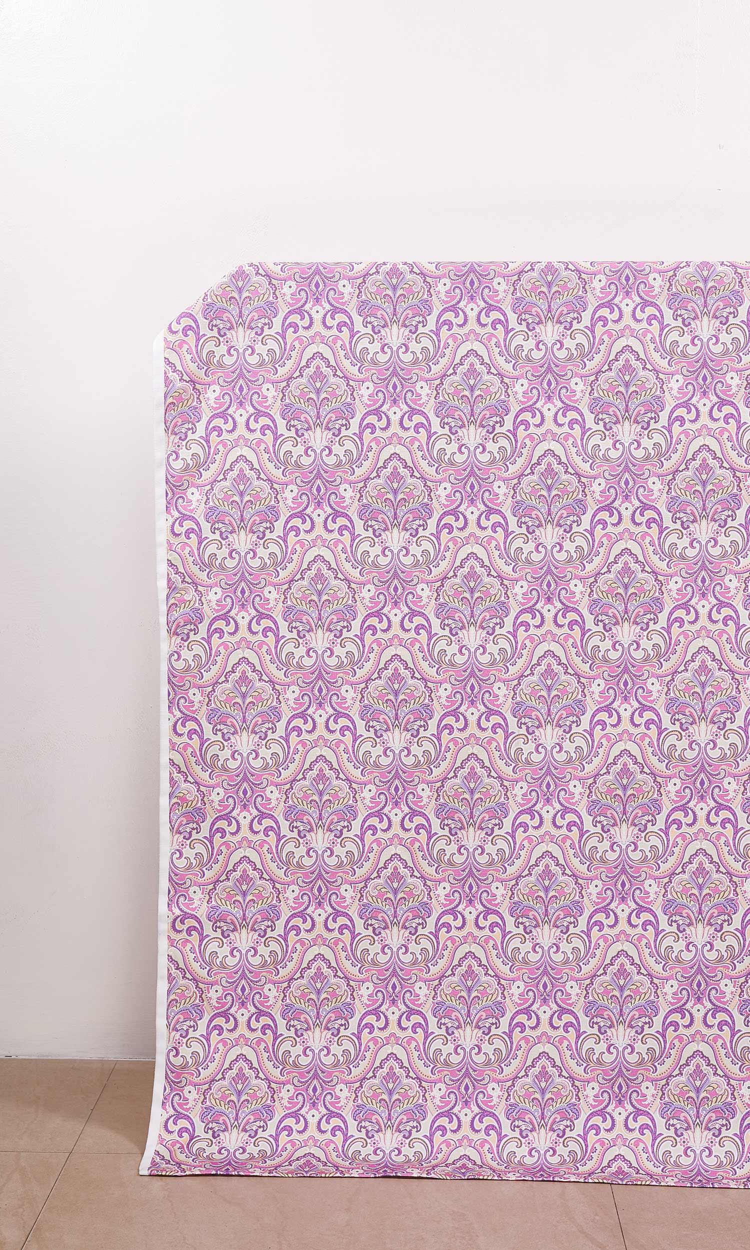 Fleur De Lis Print Home Décor Fabric By the Metre (Pink/ Purple)
