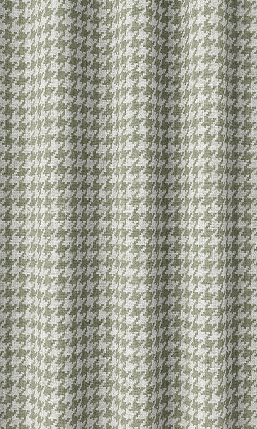 Houndstooth Patterned Home Décor Fabric Sample (Green/ White)