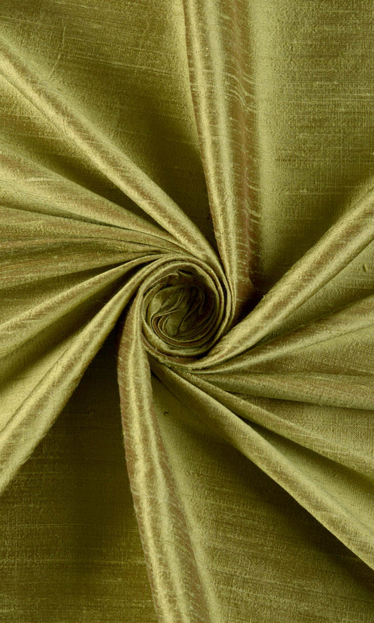 Pure Silk Curtain Panels (Olive Green)