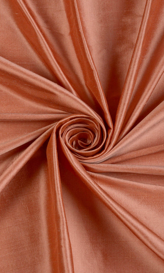 Shantung Silk Curtain Panels (Orange)