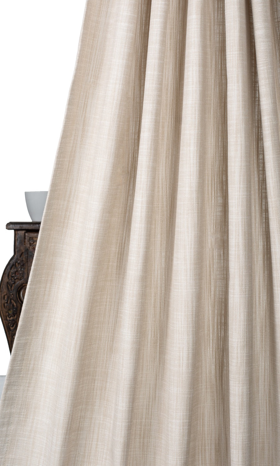 Linen-Textured Home Textile Fabric Material By the Metre (Pale Beige)