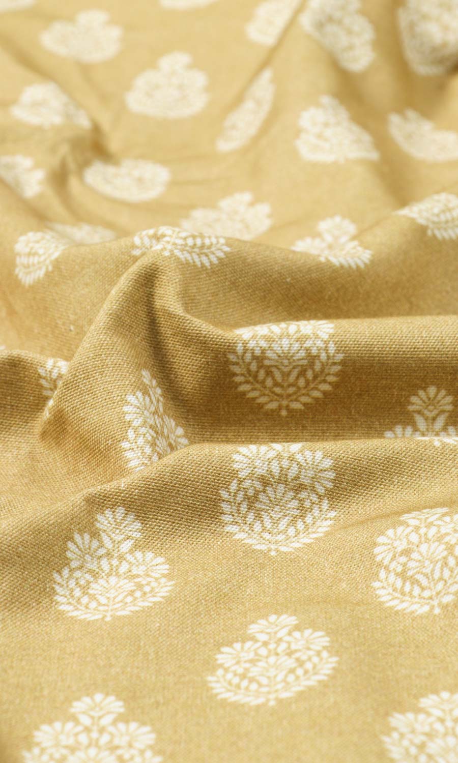Floral Cotton Free Fabric Material Sample (Yellow)