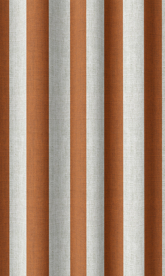 Modern Striped Drapes (Burnt Orange/ White)