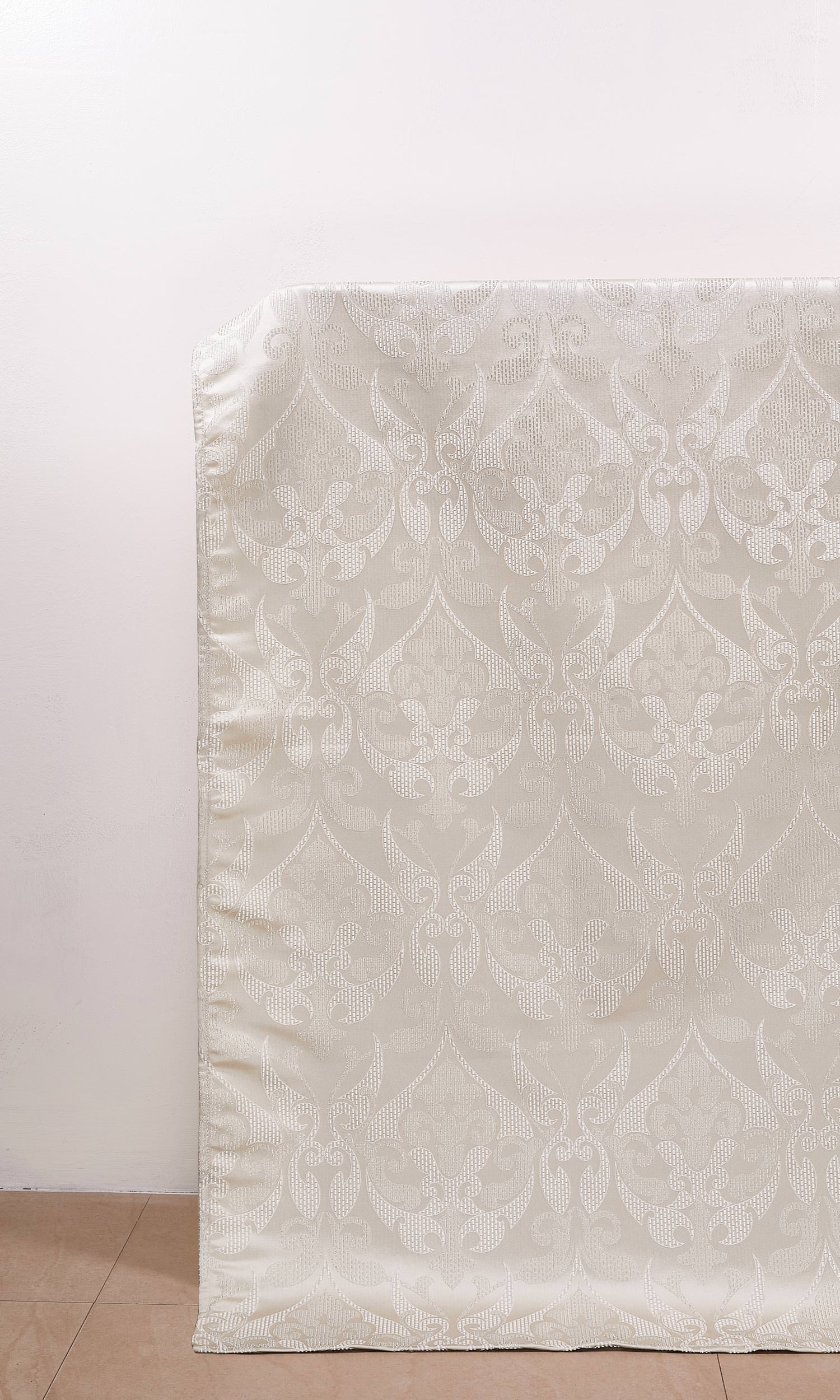 Self Patterned Window Treatments Fabric By the Metre (Pale Beige/ Cream)