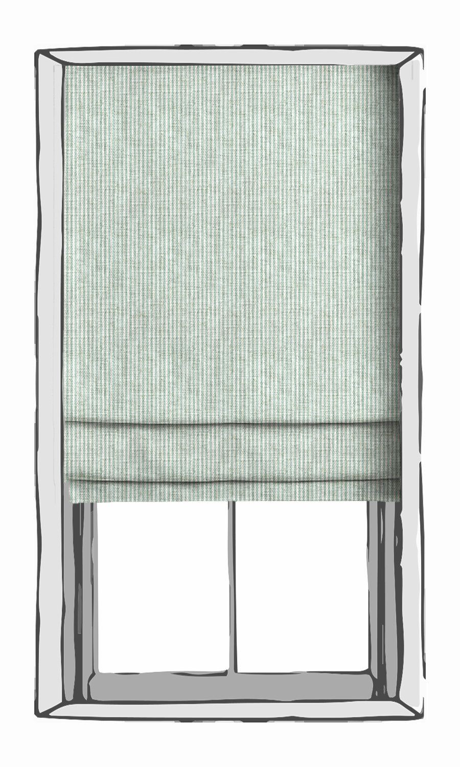 Striped Window Treatments Fabric Sample (Aqua Blue/ White)