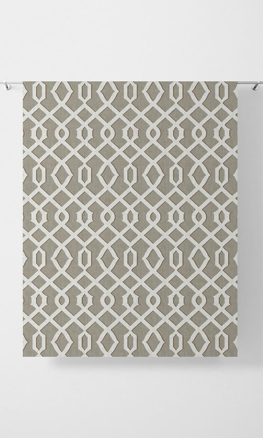 Trellis Patterned Curtains (Grey & White)