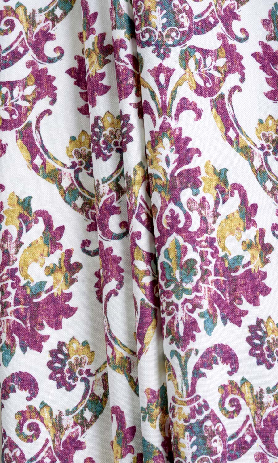 Damask Print Fabric Material By the Metre (Pink/ Purple)