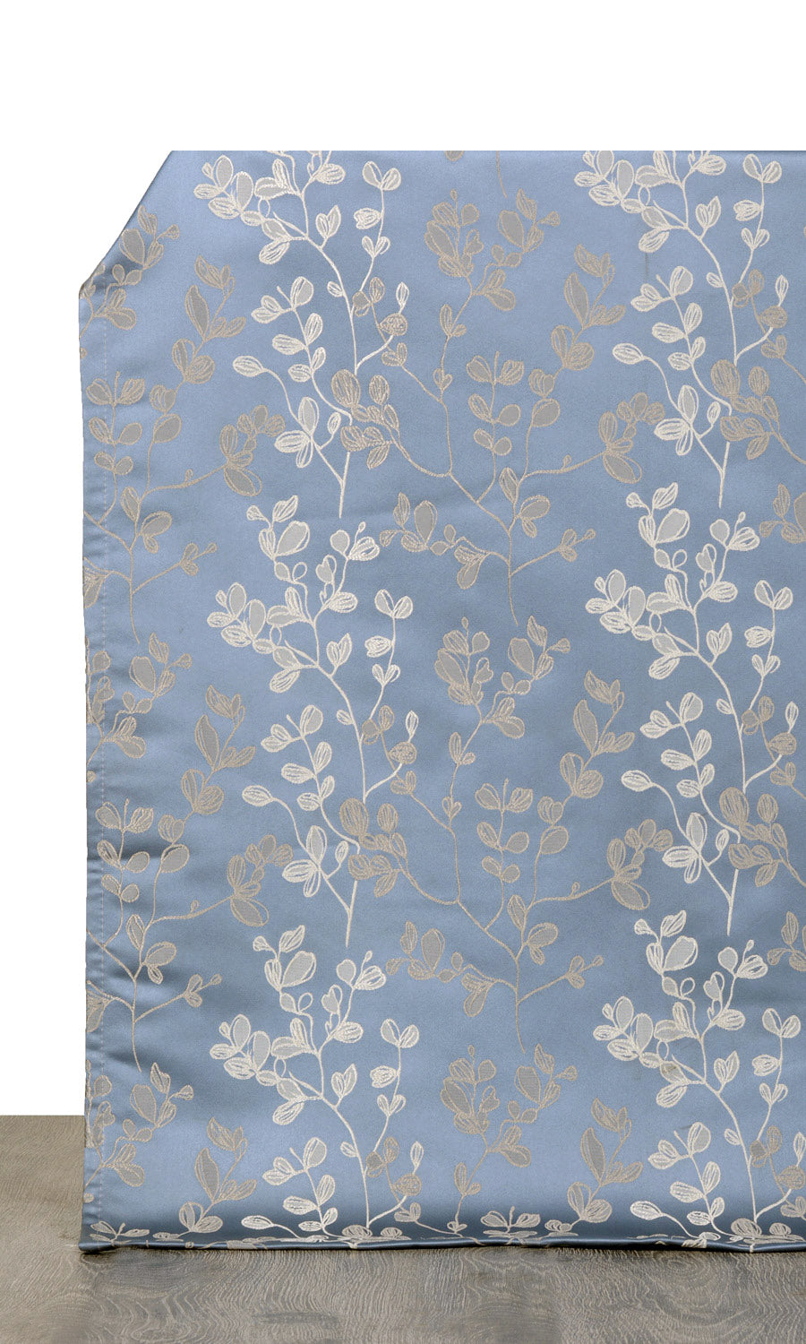 Floral Window Treatments Fabric By the Metre (Navy Blue/ Ivory-Beige)