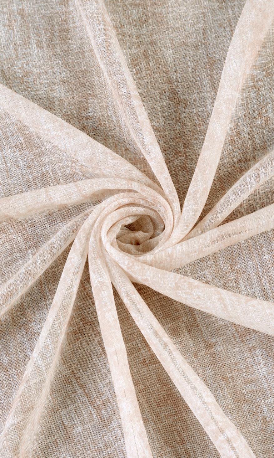 Textured Sheer Home Textile Fabric Material Sample (Salmon Pink/ Peach Orange)