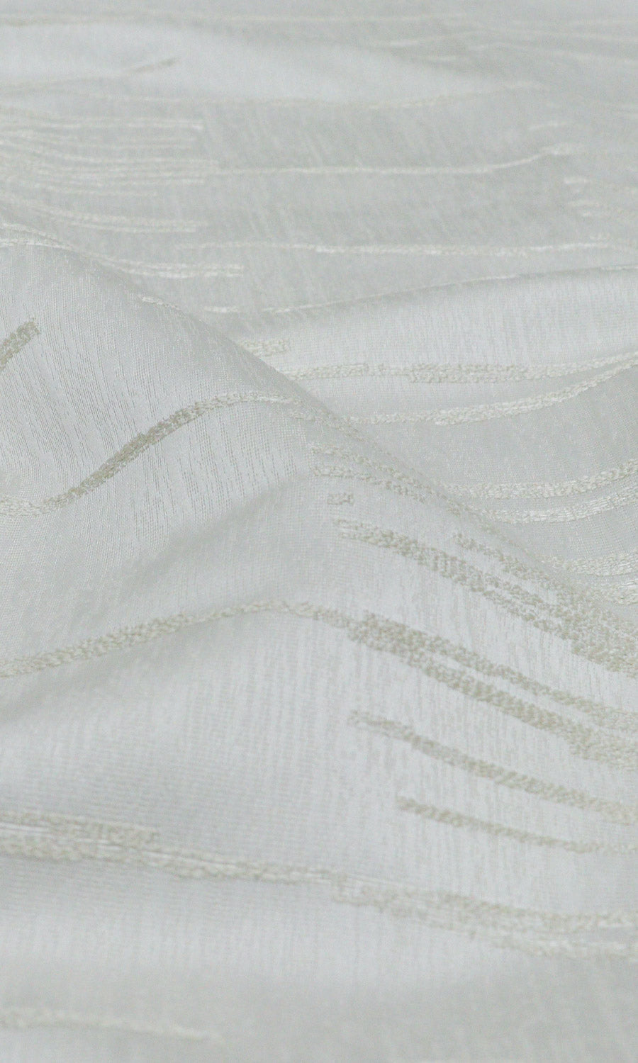 Abstract Print Free Fabric Material Sample (White/ Ivory)