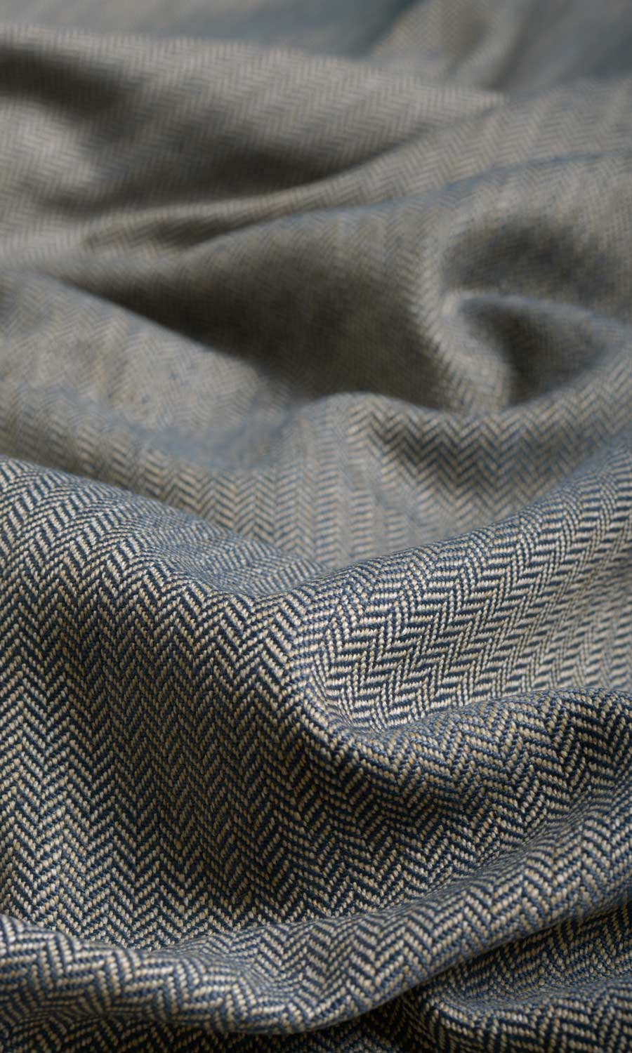 Herringbone Fabric Material By the Metre (Navy Blue/ Brown/ Grey)