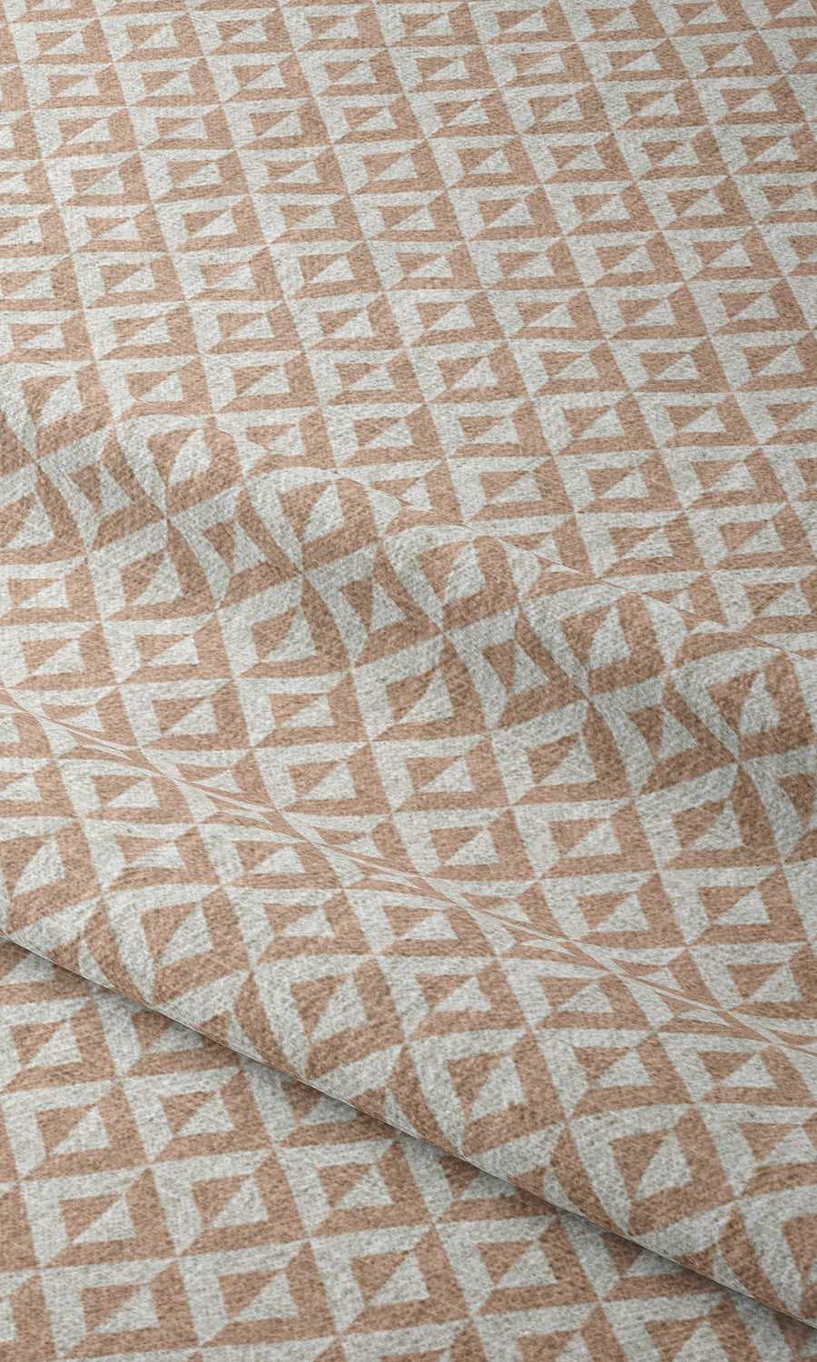 Modern Geometric Print Window Treatments Fabric By the Metre (Blush Pink/ White)