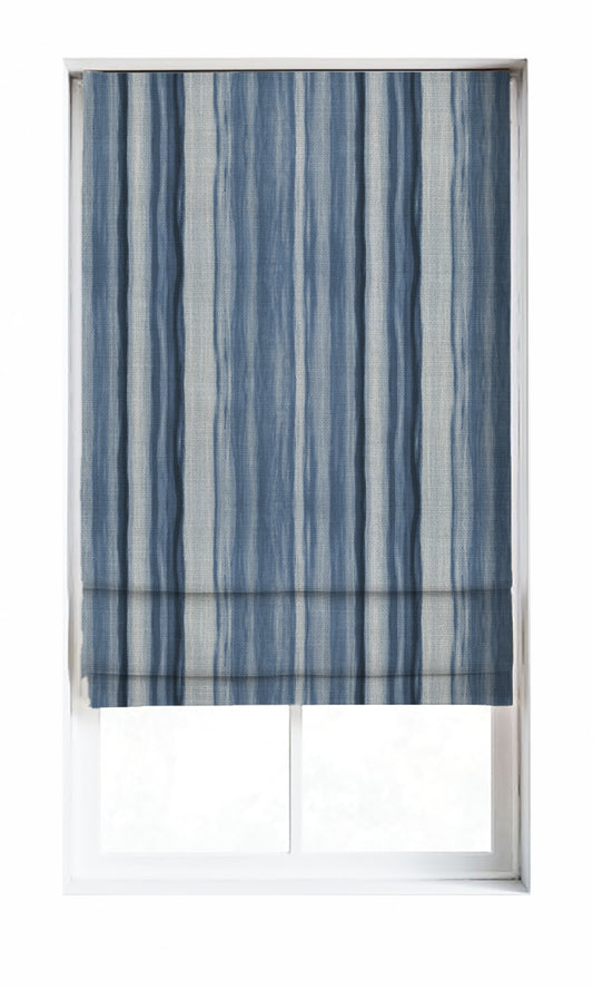 Modern Striped Drapes (Cobalt/ Denim Blue)