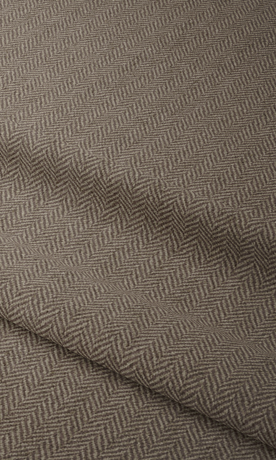 Herringbone Textured Home Textile Fabric Material By the Metre (Brown)