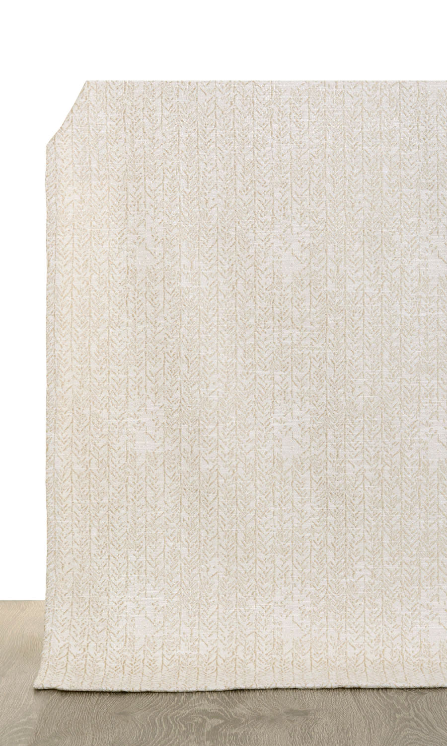 Herringbone Print Window Treatments Fabric By the Metre (Off White/ Pale Beige)