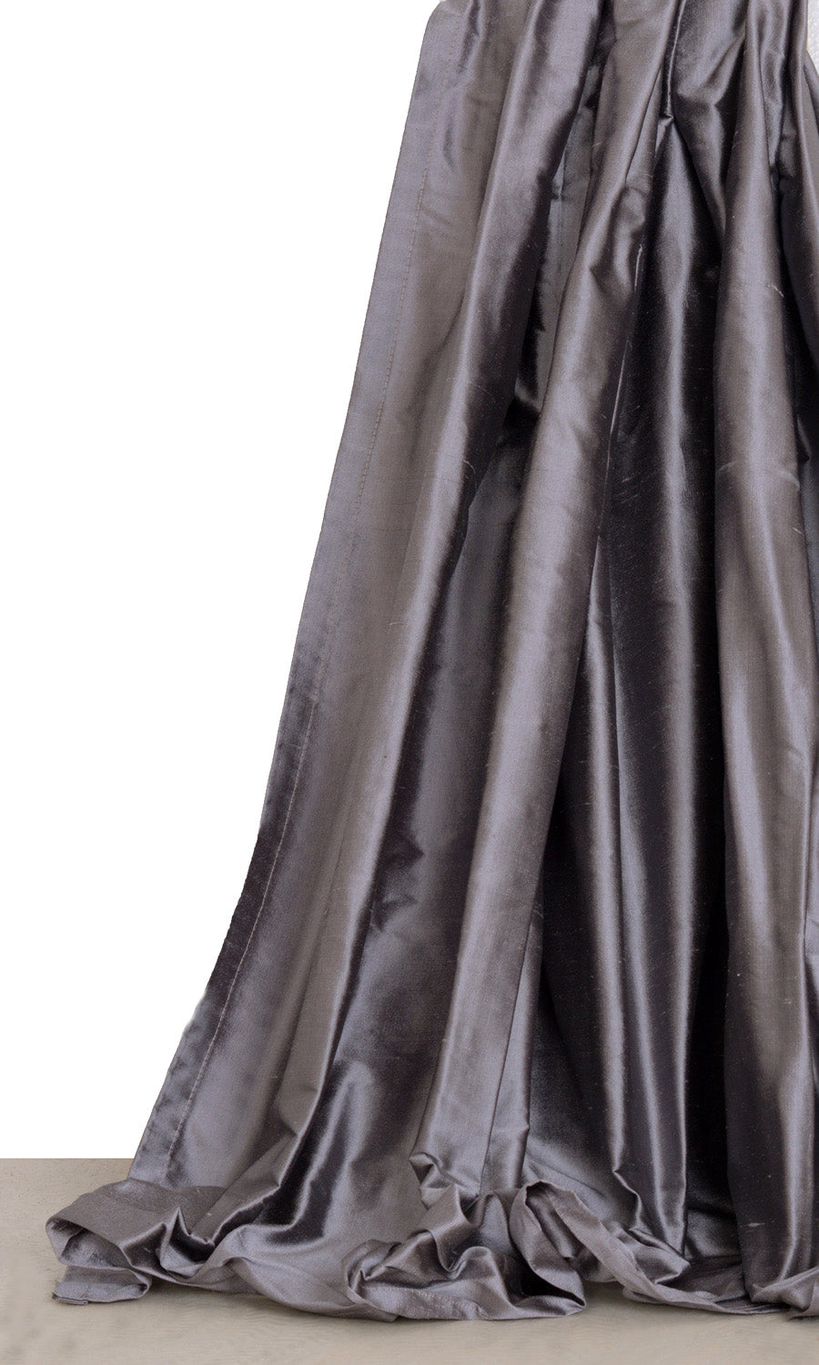 Shantung Silk Window Treatments Fabric By the Metre (Grey/ Purple)
