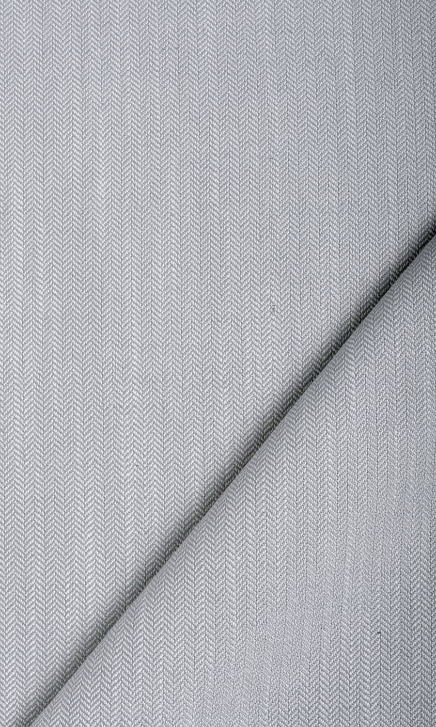 Herringbone Textured Fabric Material By the Metre (Silver Grey)