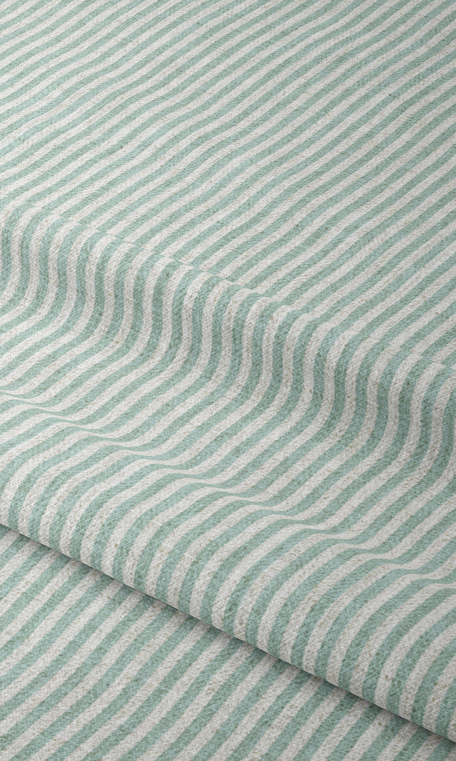 Striped Home Textile Fabric Material Sample (Aqua Blue/ White)