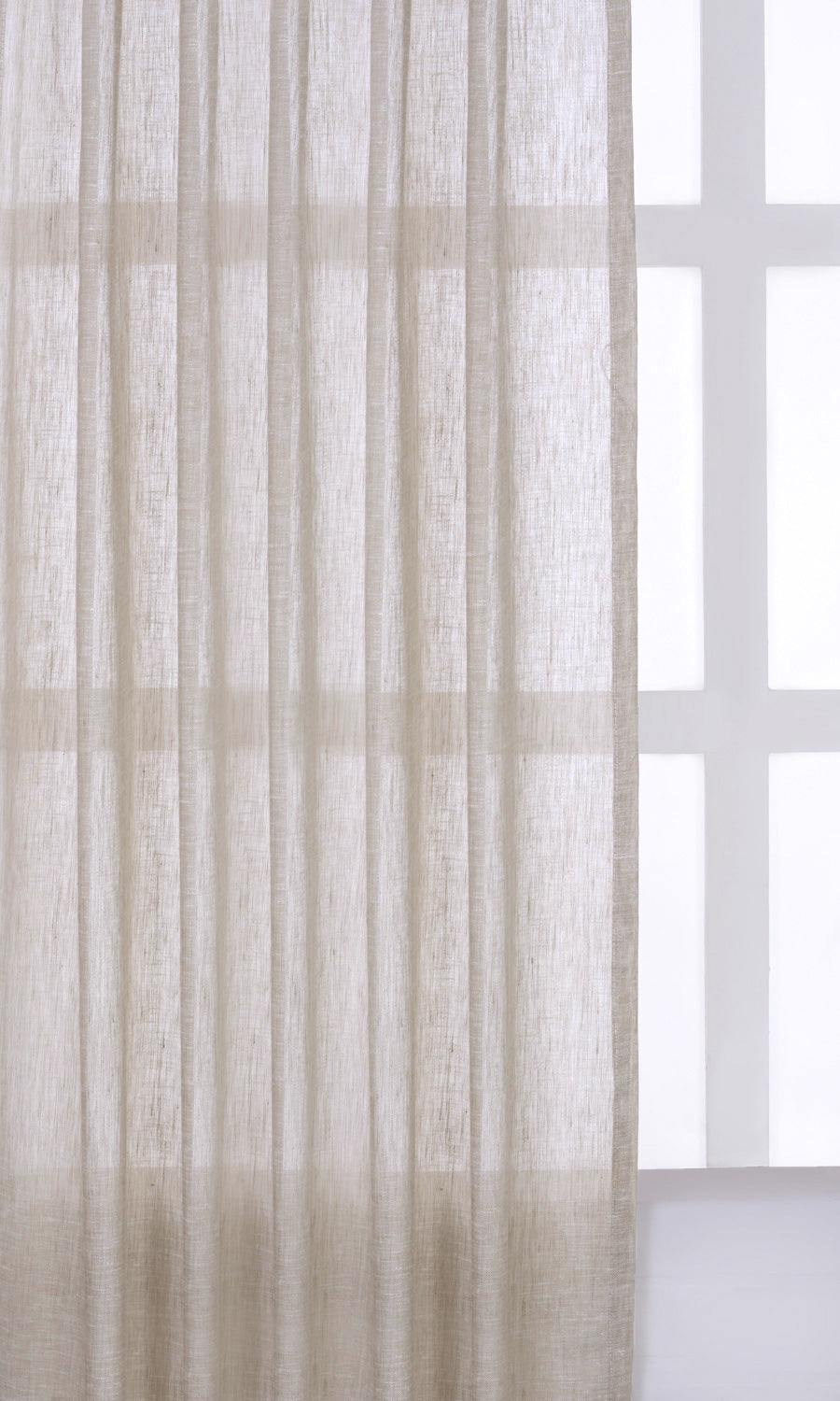 Linen Sheer Home Textile Fabric Material By the Metre (Creamy Beige)