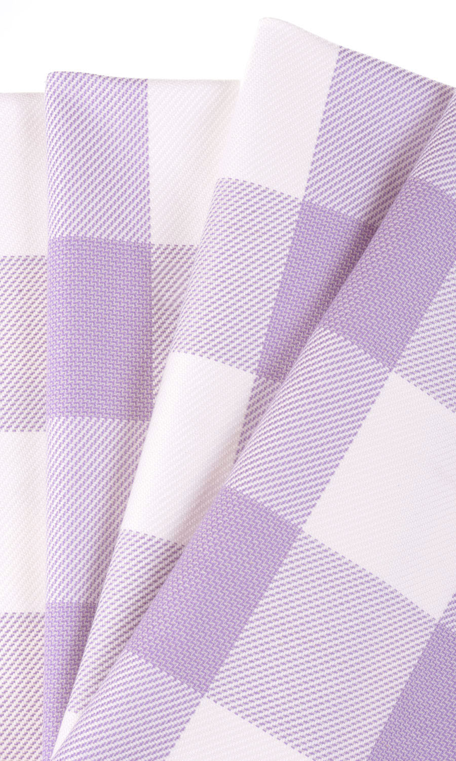 Buffalo Plaid Fabric Material By the Metre (Pale Purple/ White)