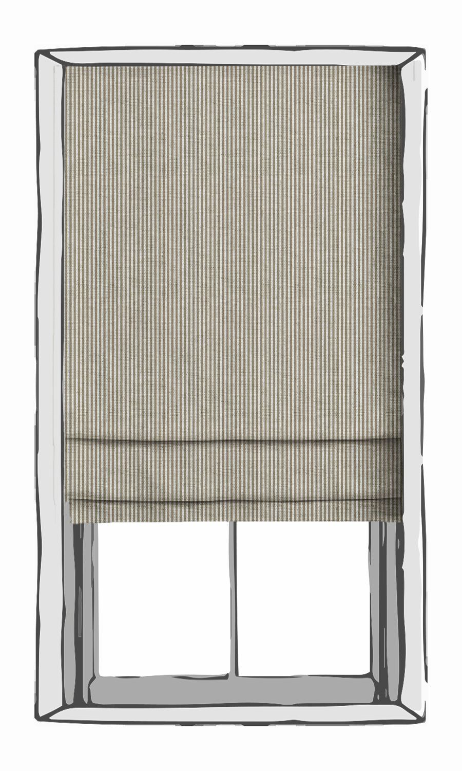 Striped Print Fabric Material By the Metre (Brown/ Beige)
