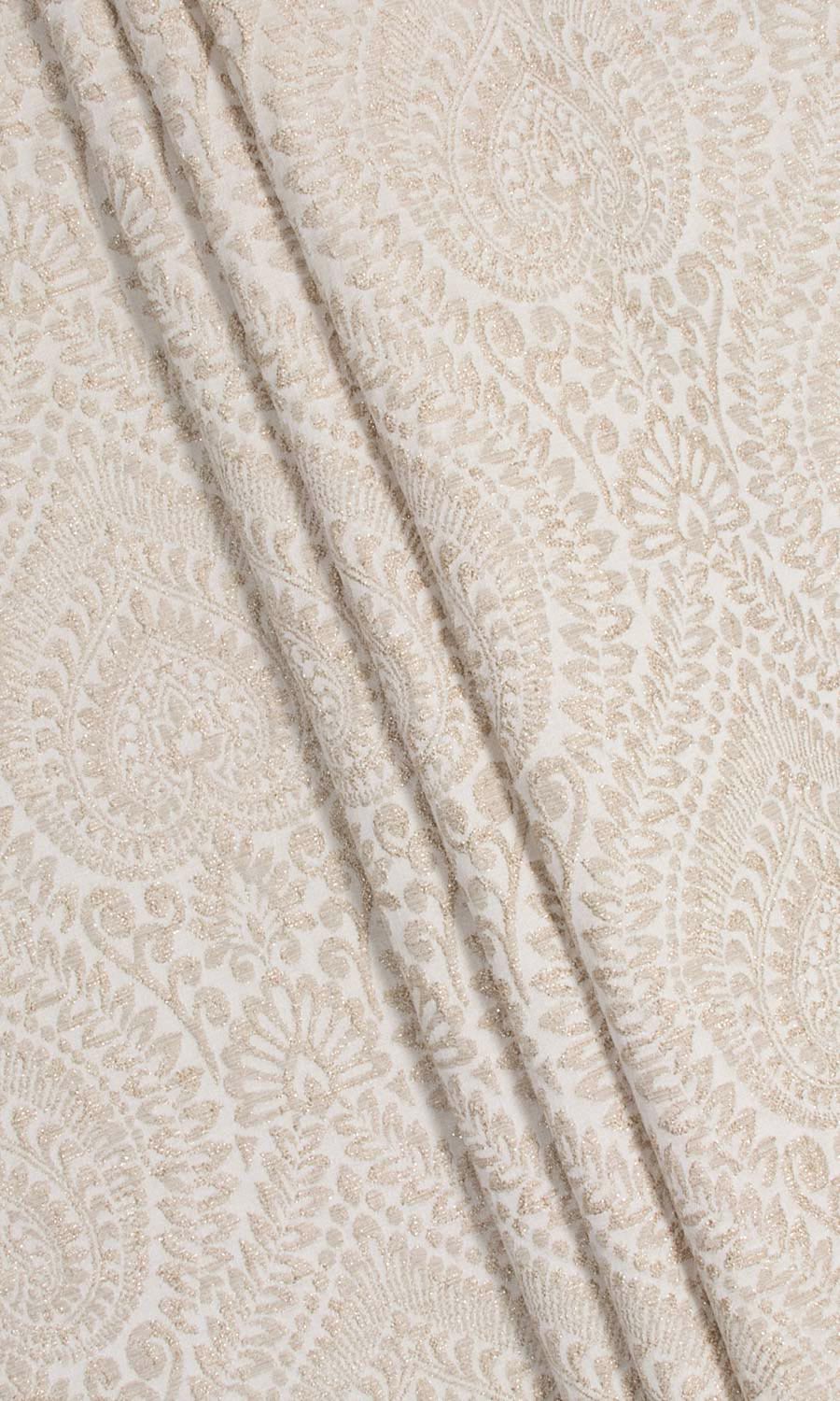 Textured Floral Fabric Sample for Curtains & Drapes (Cream/ Beige)