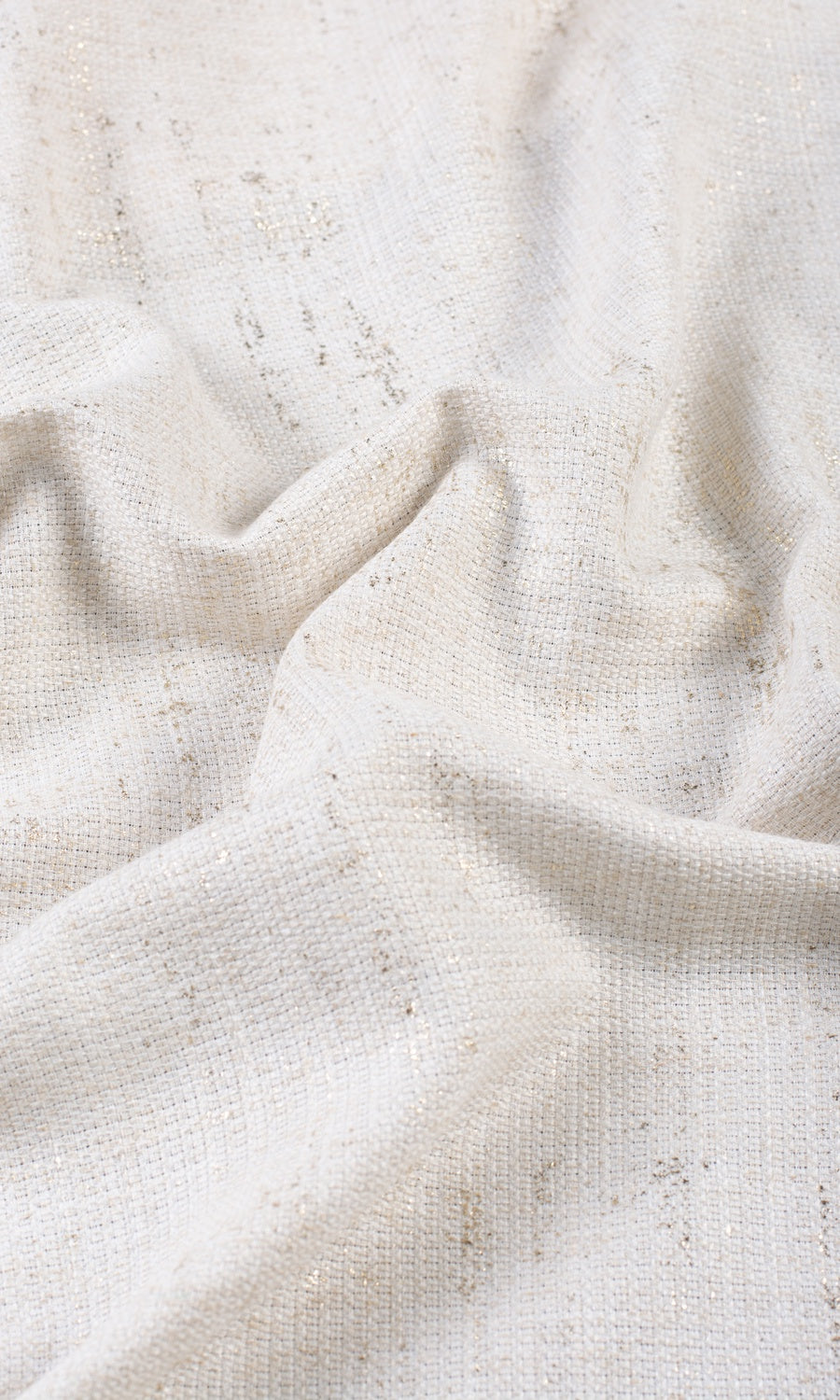 Metallic Accents Window Treatments Fabric By the Metre (Cream/ Golden)