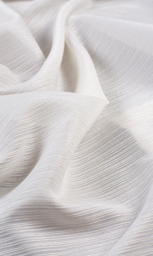 Striped Sheer Curtains (Pearl White)