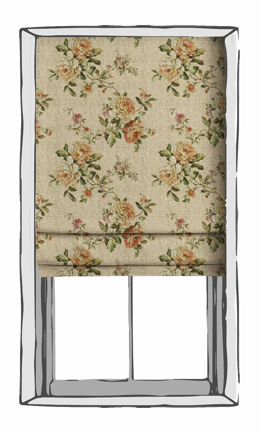 Modern Country Floral Window Treatments Fabric Sample (Yellow)