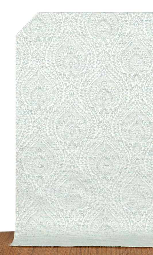 White damask patterned/ embossed drapery panels