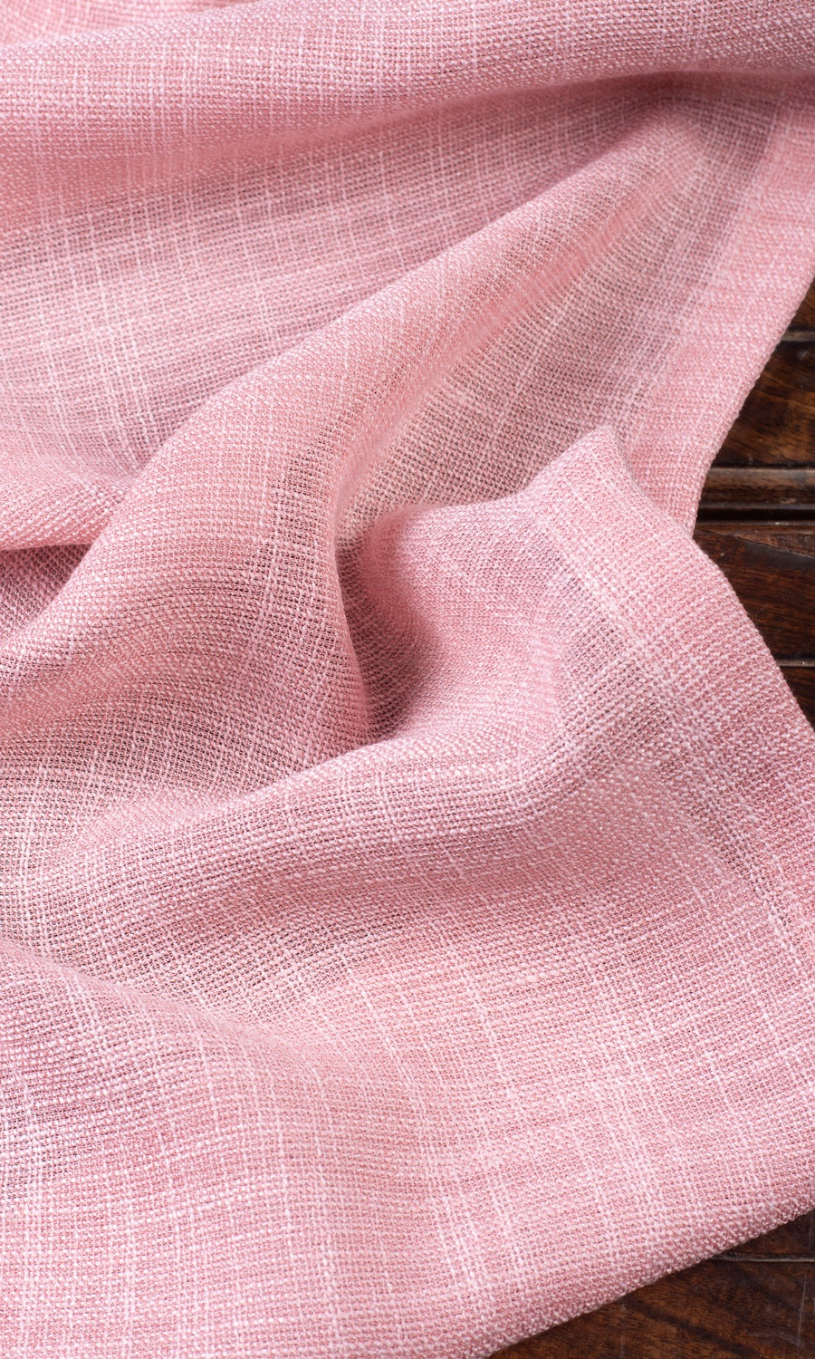 Textured Sheer Home Textile Fabric Material By the Metre (Pink)