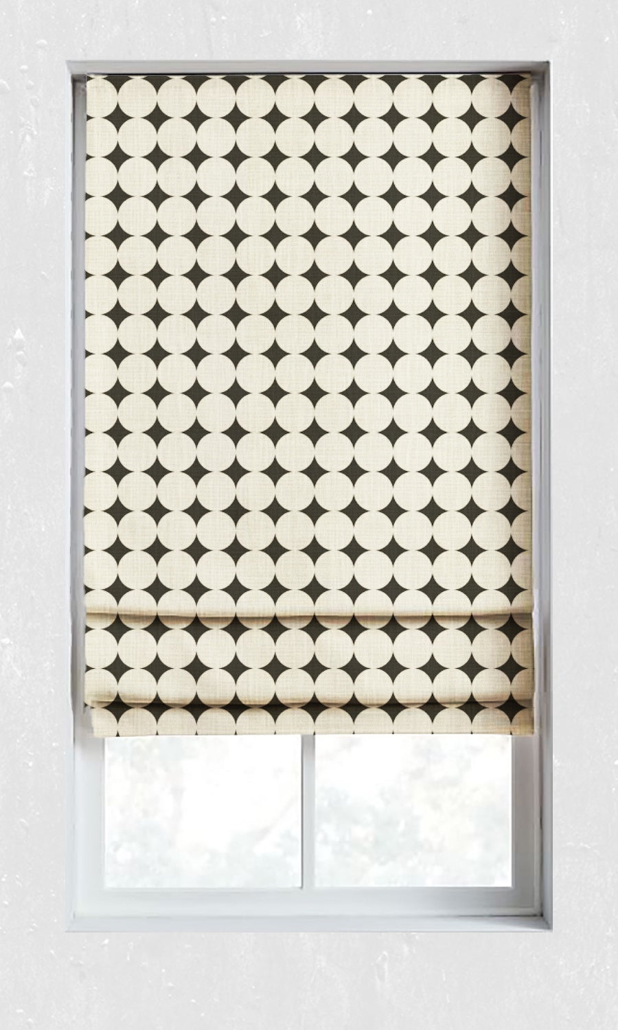 Print Window Treatments Fabric Sample (Black/ Ivory)