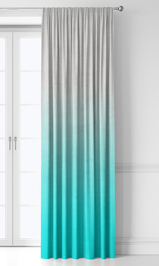 2-Tone Ombre Home Décor Fabric By the Metre (White/ Blue)