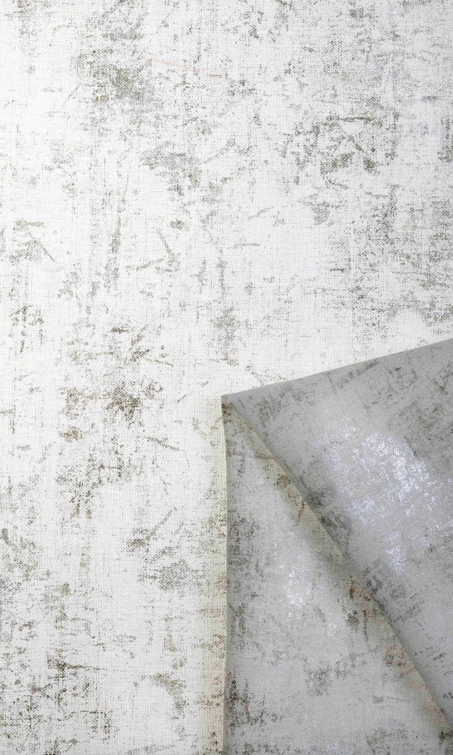 Sheer Fabric Sample for Curtains & Drapes (White/ Metallic Silver/ Grey)
